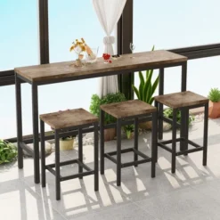 Modern Design Kitchen Long Dining Table Set With 3 Stools - ModernLuxe 18 Modern Design Kitchen Long Dining Table Set With 3 Stools - ModernLuxe -Baxton Studio Shop GUEST 53f41e07 9f68 4103 89f6 9ac3122efa46