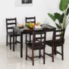 HOMCOM 5 Piece Dining Room Table Set, Wooden Kitchen Table And Chairs For Dinette, Breakfast Nook