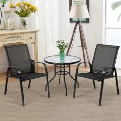 Costway 2PCS Patio Chairs Deck Yard W/Armrest Brown/Beige/Gray 23 Costway 2PCS Patio Chairs Deck Yard W/Armrest Brown/Beige/Gray -Baxton Studio Shop GUEST 540bf9ee acf8 4c85 b9a3 b35f3d6f5b4b