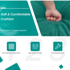 Costway Modular 3-Seat Sofa Couch W/ Socket USB Ports & Side Storage Pocket Teal -Baxton Studio Shop GUEST 54777b2e 3342 4752 91c6 db59dcc24af2