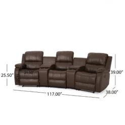 Meridan Contemporary Upholstered Theater Seating Reclining Sofa - Christopher Knight Home -Baxton Studio Shop GUEST 54795240 fe61 416a ab40 35510ffc0efb