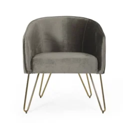 Grelton Modern Glam Velvet Club Chair With Hairpin Legs - Christopher Knight Home 18 Grelton Modern Glam Velvet Club Chair With Hairpin Legs - Christopher Knight Home -Baxton Studio Shop GUEST 54874bc6 64a2 45db 8fce e09b555e208f