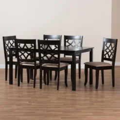 7pc Mael Dining Set Dark Brown/Espresso - Baxton Studio -Baxton Studio Shop GUEST 549497c3 106b 4f21 8f71 f03e9f8d1b87