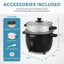 Aroma 6 Cup Rice Cooker With Outer Steam Tray Black: 2 Quart, One-Touch, Nonstick, Includes Accessories 17 Aroma 6 Cup Rice Cooker With Outer Steam Tray Black: 2 Quart, One-Touch, Nonstick, Includes Accessories -Baxton Studio Shop GUEST 5498867e 12b1 4f43 a23b 51d58df78ac4