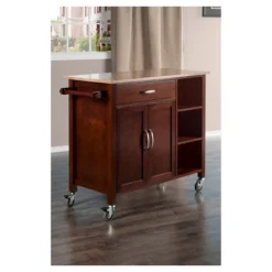 Mabel Kitchen Cart Wood/Walnut/Natural - Winsome -Baxton Studio Shop GUEST 549e3309 d159 4c46 a7ee 530fffa94ea4
