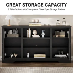 58" Farmhouse TV Stand , Entertainment Center For TVs Up To 70 Inch -Baxton Studio Shop GUEST 54a5cba2 4b6d 4dc8 88c5 c13887df3ffc