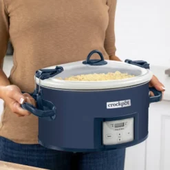 Crock-Pot 7qt Cook & Carry One Touch Programmable Slow Cooker Poseidon Blue: Locking Lid, Dishwasher-Safe Parts -Baxton Studio Shop GUEST 54ad92cf 5e05 45c5 b5ab a3427bfbf6da