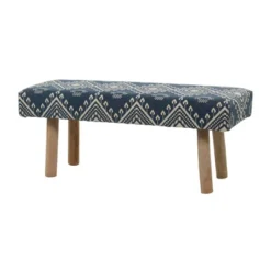 Bohemian Wood Cotton Upholstered Bench - Olivia & May -Baxton Studio Shop GUEST 54b34047 8b34 4ec0 b70f db8b3de176d1