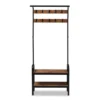 Aislin Distressed Wood And Metal Finished Entryway Hall Tree Brown/Black - Baxton Studio