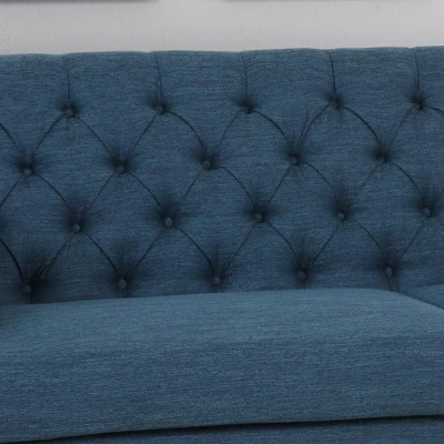 Postwick Contemporary Tufted Sofa Navy Blue - Christopher Knight Home 3 Postwick Contemporary Tufted Sofa Navy Blue - Christopher Knight Home - Image 3