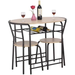 Costway 3 PCS Dining Set Table And 2 Chairs Home Kitchen Breakfast Bistro Pub Furniture -Baxton Studio Shop GUEST 557b123c 7806 4193 b143 bba853ae62a9