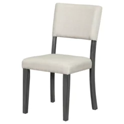 5 PCS Retro Round Dining Table Set With Curved Trestle Style Table And 4 Upholstered Chairs-ModernLuxe -Baxton Studio Shop GUEST 559a8495 1a54 4fe9 8372 27eb65bf13d3