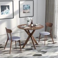 Costway 3 PCS Dining Table Set Modern Round Kitchen Table And Chairs Set For Dining Room 11 Costway 3 PCS Dining Table Set Modern Round Kitchen Table And Chairs Set For Dining Room -Baxton Studio Shop GUEST 55ea0976 0466 4f5a 9647 fb967204ecb6