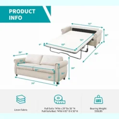 Mjkone Pull Out Sofa Bed,Full Size Sleeper Sofa Couch With Memory Foam Mattress 12 Mjkone Pull Out Sofa Bed,Full Size Sleeper Sofa Couch With Memory Foam Mattress -Baxton Studio Shop GUEST 565b65de 2419 4669 ac9a c7d73cf4335c