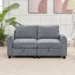 Hyleory Upholstered Chenille Storage Reception Loveseat For Living Room Bedroom -Baxton Studio Shop GUEST 5675de75 986e 4163 855a a1f7f458cfc4