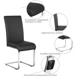 Yaheetech 2PCS PU Leather Dining Chairs Furniture For Kitchen, Dining Room -Baxton Studio Shop GUEST 5680d3dc 5b08 4471 8181 3fd36cb1b92f