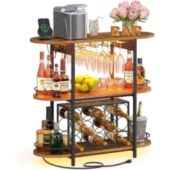 VASAGLE Bar Cabinets For Home, LED Coffee Bar With Power Outlets, Home Mini Bar For Liquor, Freestanding Wine Rack With Glass Holder 12 VASAGLE Bar Cabinets For Home, LED Coffee Bar With Power Outlets, Home Mini Bar For Liquor, Freestanding Wine Rack With Glass Holder -Baxton Studio Shop GUEST 56b41111 b737 42f7 9f46 46444d099fa9