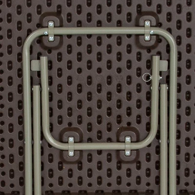 Flash Furniture 1.95-Foot Square Brown Rattan Plastic Folding Table 5 Flash Furniture 1.95-Foot Square Brown Rattan Plastic Folding Table - Image 5
