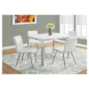 Dining Table- White, Chrome Metal - EveryRoom