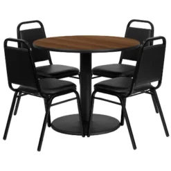 Emma And Oliver 36" Round Laminate Table Set With 4 Trapezoidal Banquet Chairs 7 Emma And Oliver 36" Round Laminate Table Set With 4 Trapezoidal Banquet Chairs -Baxton Studio Shop GUEST 5727ce5c 15f9 4921 8cc8 72c00ec5e2c4