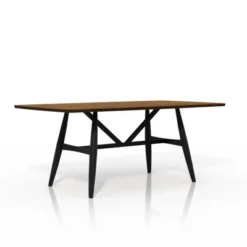 71" Bernst Mid-Century Modern Rectangle Dining Table Antique Oak/Black - MiBasics -Baxton Studio Shop GUEST 57318ac0 1faa 47a0 bd7a 6138c7e905a2