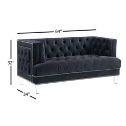 64" Ansario Sofa Charcoal Velvet - Acme Furniture -Baxton Studio Shop GUEST 5731b435 2301 4f65 afde fd43984da03f