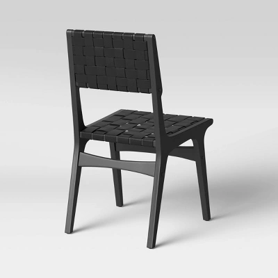 Ceylon Woven Dining Chair Black - Threshold™: Rubberwood Frame, Polyester Accents, 250lb Capacity 3 Ceylon Woven Dining Chair Black - Threshold™: Rubberwood Frame, Polyester Accents, 250lb Capacity - Image 3
