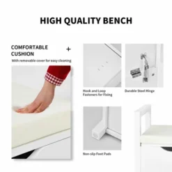 Costway Shoe Bench Storage Rack Cushion Seat Ottoman Bedroom Hallway Entryway Black/White 13 Costway Shoe Bench Storage Rack Cushion Seat Ottoman Bedroom Hallway Entryway Black/White -Baxton Studio Shop GUEST 576a07b8 a252 47e9 9970 79245fd53f67