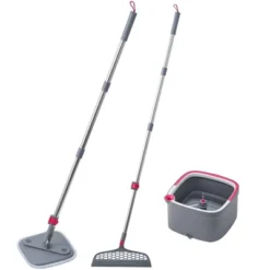 True & Tidy TrueClean Spin Mop & Bucket System With Silicone Sweeper 34 True & Tidy TrueClean Spin Mop & Bucket System With Silicone Sweeper -Baxton Studio Shop GUEST 577bb106 fec1 4506 9faf d332fd20a2d4