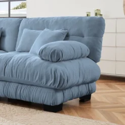 Oversized L Shaped Cloud Couch For Living Room Deep Seat Sofa Couch With Convertible Ottoman Chenille Light Coffee -Baxton Studio Shop GUEST 5787b1d8 95ab 4ec1 9fc8 5570d608d018