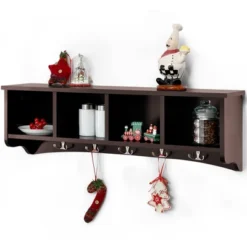 Costway Hanging Entryway Shelf Coat Rack Wall Mounted Storage Cabinets -Baxton Studio Shop GUEST 57a6ac74 3441 48d9 81dc 90bf8859a559
