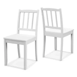 Costway Wood Dining Chair Set Of 2 With Rubber Wood Legs Curved Backrest For Kitchen White/Black/Brown -Baxton Studio Shop GUEST 57c1dce0 e447 4b66 9ef7 d9e2dadc6af2