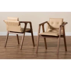 2pc Marcena Imitation Leather Upholstered And Wood Dining Chair Set - Baxton Studio 16 2pc Marcena Imitation Leather Upholstered And Wood Dining Chair Set - Baxton Studio -Baxton Studio Shop GUEST 57c442f6 a00a 41bd 99bf 39f79fbcb926