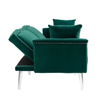 Modern Velvet Upholstered Loveseats Sofa With 2 Pillows-ModernLuxe 8 Modern Velvet Upholstered Loveseats Sofa With 2 Pillows-ModernLuxe - Image 8