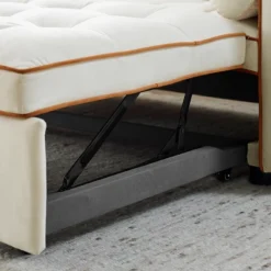 Modern 55.5" Pull Out Sleep Sofa Bed 2 Seater Loveseats Sofa Couch With Side Pockets -Baxton Studio Shop GUEST 5802f5b7 2d62 49e4 bc1f 1b1b4b407918