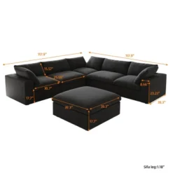 WJShome 160.6" Cloud Modular Sectional Sofa With Storage Ottomans,Convertible Couch Deep Seat For Living Room Sets,Covers Washable&Replaceable -Baxton Studio Shop GUEST 586dac31 7c7d 4400 bd3e ee4d5dc3a25d