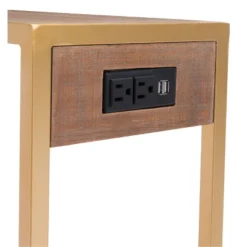 Iris Side Table Brown/Gold - ZM Home -Baxton Studio Shop GUEST 5870bfff 9283 4de3 b17c fb5cc20e60ed
