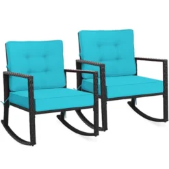 Costway 2PCS Patio Rattan Rocker Chair Outdoor Glider Rocking Chair Cushion TurquoiseRed 27 Costway 2PCS Patio Rattan Rocker Chair Outdoor Glider Rocking Chair Cushion TurquoiseRed -Baxton Studio Shop GUEST 58967548 9078 4686 906f ef714687b62a