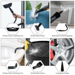 Costway Multifunction Portable Steamer Household Steam Cleaner 1050W With Attachments Yellow