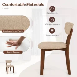 Costway 2 PCS Upholstered Dining Chairs Set Of 2 With Solid Rubber Wood Frame, Curved Backrest Brown/Grey 16 Costway 2 PCS Upholstered Dining Chairs Set Of 2 With Solid Rubber Wood Frame, Curved Backrest Brown/Grey -Baxton Studio Shop GUEST 58b5caf2 0fb4 437f bf5e 4af8ff04a96b