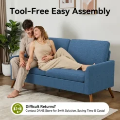 Dyonery 68" Loveseat Sofa, Comfy Couches For Living Room, Mid Century Modern Love Seat Sofa, Tool-Free Setup Small Couches For Bedroom Office -Baxton Studio Shop GUEST 58c9fa0f 16ad 4ee6 94e3 7cc8eedee538