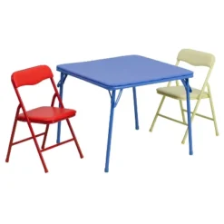 Emma And Oliver Kids 3 Piece Folding Table And Chair Set - Kids Activity Table Set -Baxton Studio Shop GUEST 58d75bae fd43 4705 b429 fffb818c81d1
