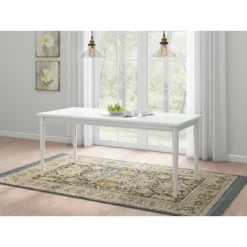 72" Cambridge Farmhouse Fully Painted Turned Leg Rectangular Dining Table White - Threshold™