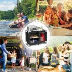 Costway Portable BBQ Camping Grill Table Kitchen Sink Station W/ Storage Organizer Basin -Baxton Studio Shop GUEST 58f13673 ef52 460e 99ac 8672a019f0fb