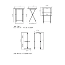 Acacia Tray Table Set Gray - Linon -Baxton Studio Shop GUEST 594f2992 ae09 406f 986e 2d7150da37de