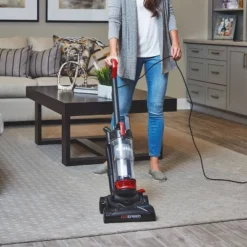 Eureka AirSpeed Compact Upright Vacuum: Bagless, Washable Foam Filter, 10.5" Cleaning Path, 18' Cord, 2.7L Capacity, Red -Baxton Studio Shop GUEST 59564b93 37af 4330 92db 53bd2b80ee1e