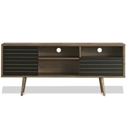 Costway Modern TV Stand/Console Cabinet 3 Shelves Storage Drawer Splayed Leg Wood/Black -Baxton Studio Shop GUEST 59745d5c 81a3 4694 8579 a570cc35a621