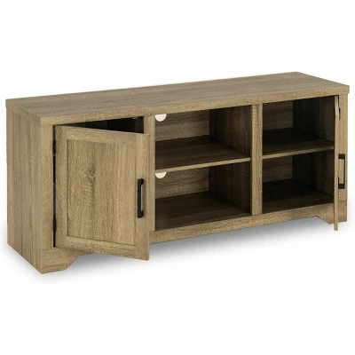 Costway Rustic TV Stand Entertainment Center Farmhouse Console Storage Wood Cabinet 9 Costway Rustic TV Stand Entertainment Center Farmhouse Console Storage Wood Cabinet - Image 9