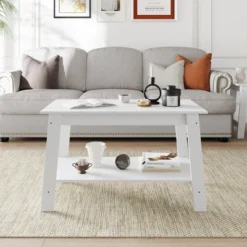 31.49” Rustic Coffee Table - 2-Tier Modern Farmhouse Side Table For Living Room, Home, Office & Outdoor 25 31.49” Rustic Coffee Table - 2-Tier Modern Farmhouse Side Table For Living Room, Home, Office & Outdoor -Baxton Studio Shop GUEST 59bae033 7d7e 4fca a97c 05b466e79ac6