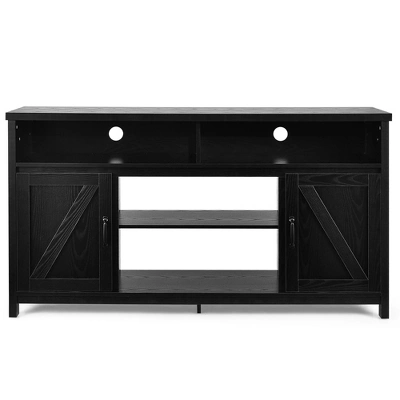 Costway 59'' TV Stand Media Center Console Cabinet W/ Barn Door For TV's 65'' NaturalBlackCoffee 9 Costway 59'' TV Stand Media Center Console Cabinet W/ Barn Door For TV's 65'' NaturalBlackCoffee - Image 9